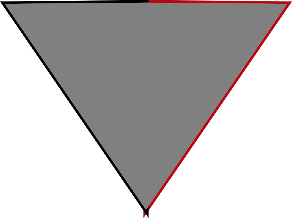 Triangle Clipart with Striking Red Bottom Border for Creative Designs