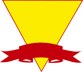 Yellow Triangle with Red Ribbon Clipart for Creative Projects