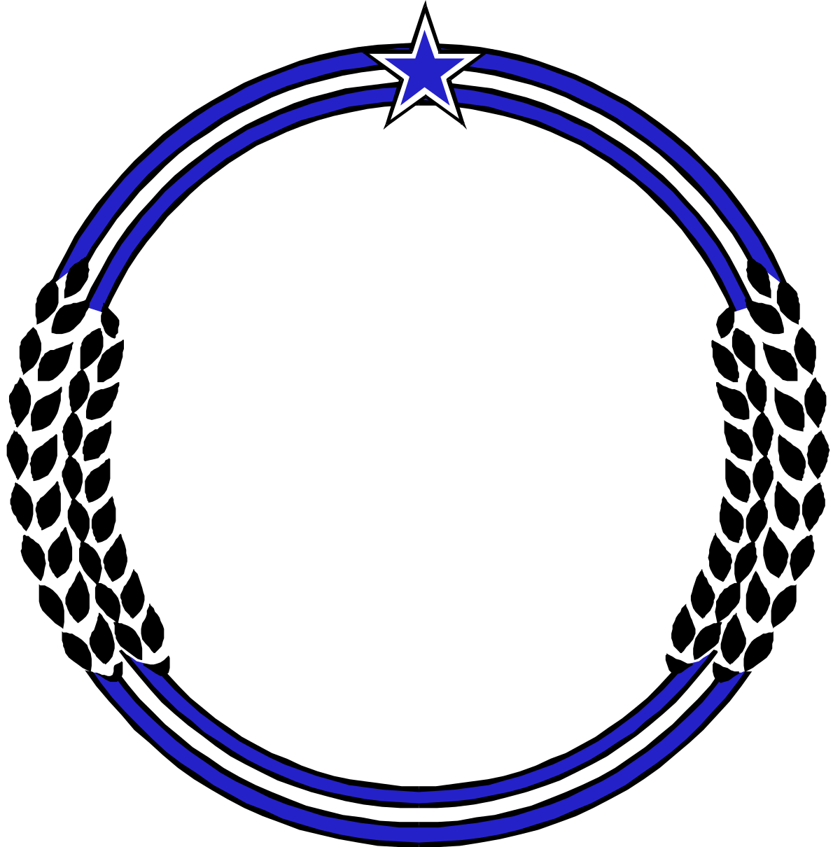 a blue and white circle with a star clip art png transparent Blue and White Star Circle Clipart - Decorative Borders and Plant Themes