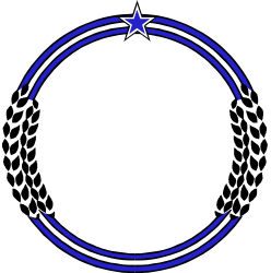 Blue and White Star Circle Clipart - Decorative Borders and Plant Themes