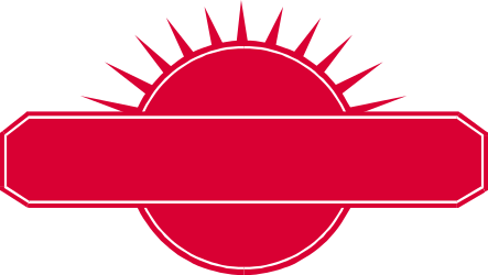 Red Sign with Sun Behind - Business Clipart for Creative Designs
