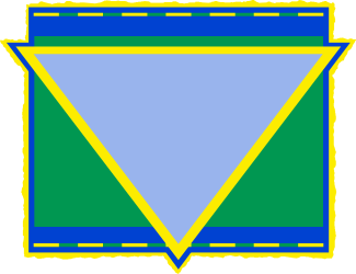 Blue and Green Triangle with Yellow Accent - Vibrant Clipart Design