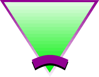 Green and Purple Triangle with Elegant Ribbon Clipart