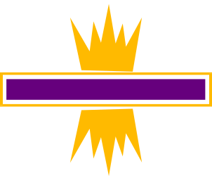 Purple and Yellow Crown Clipart with White Stripe for Creative Projects