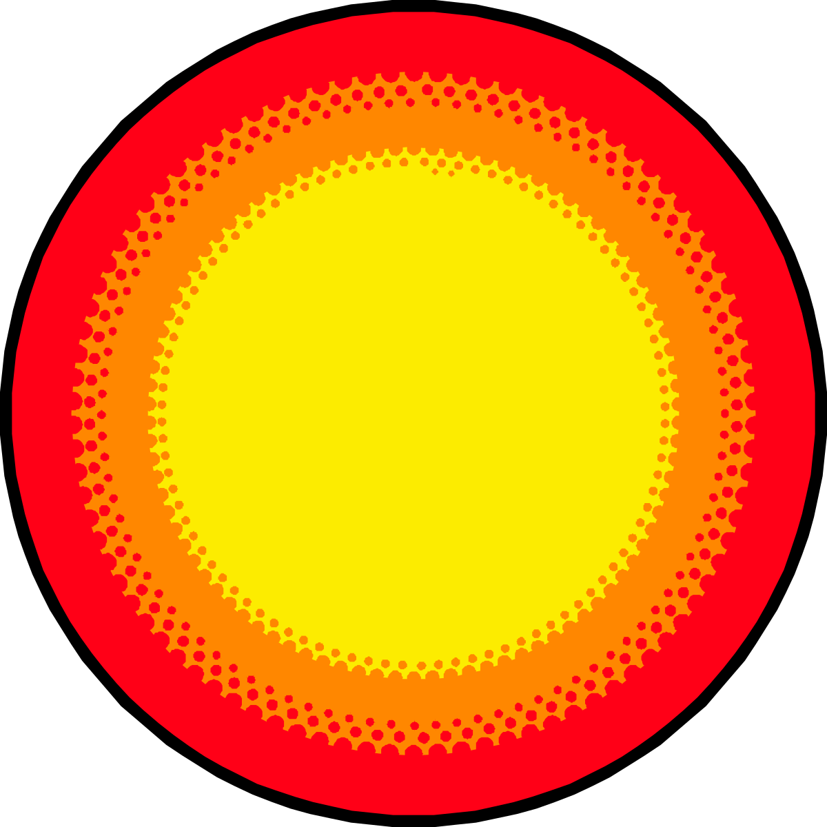 Red Circle with Yellow Dots Clipart - Vibrant Graphics for Creative Projects