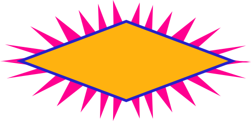 Yellow and Blue Diamond with Pink Center Clipart - Elegant Borders