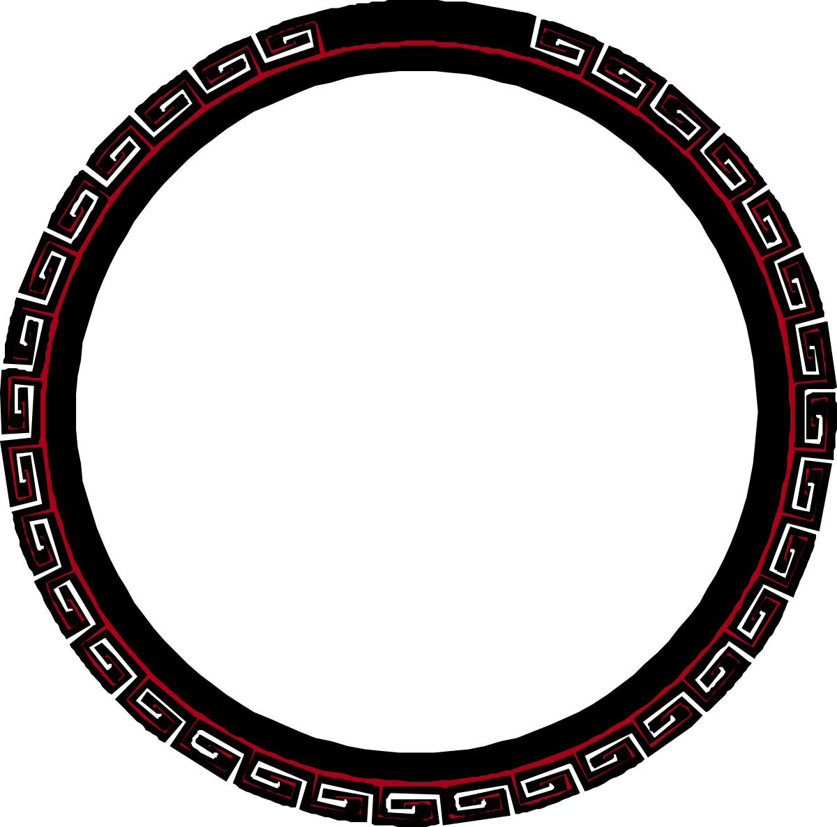 Circle Clipart with Bold Red Line - Versatile Borders Design