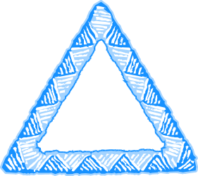 Triangle Clipart with White Center - Bold Borders and Versatile Design