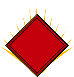 Red Diamond Clipart with Yellow Rays - Eye-Catching Graphic Element
