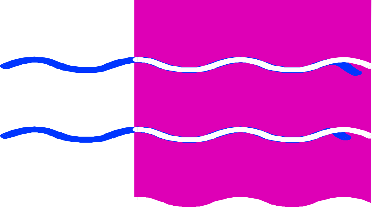Vibrant Pink and Blue Wave Clipart with White Line - Ideal for Borders and Miscellaneous Designs
