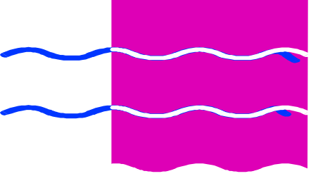 Vibrant Pink and Blue Wave Clipart with White Line - Ideal for Borders and Miscellaneous Designs