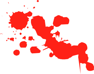 Vibrant Red Paint Splash on Black Background Clipart for Creative Designs
