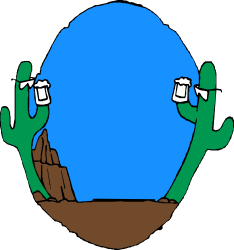 Cactus Clipart Against a Blue Sky - Vibrant Green Desert Plant Illustration