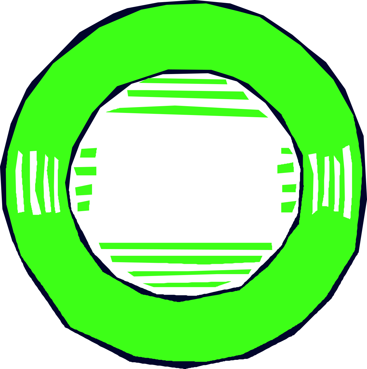 Green Circle with White Center Clipart - Perfect for Borders and Design