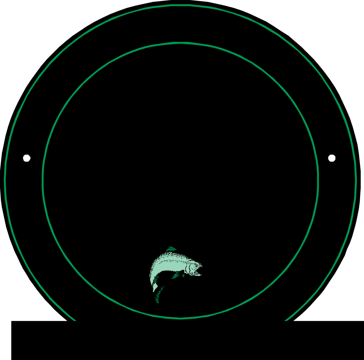BORDERS: Green Circle with Fish Clipart for Creative Designs