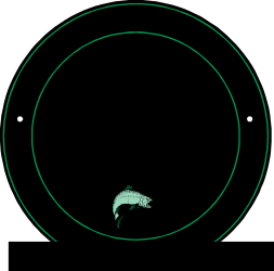 BORDERS: Green Circle with Fish Clipart for Creative Designs