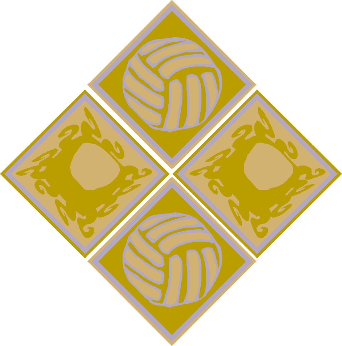 Volleyball Ball Clipart in Four Squares - Dynamic Sports Design