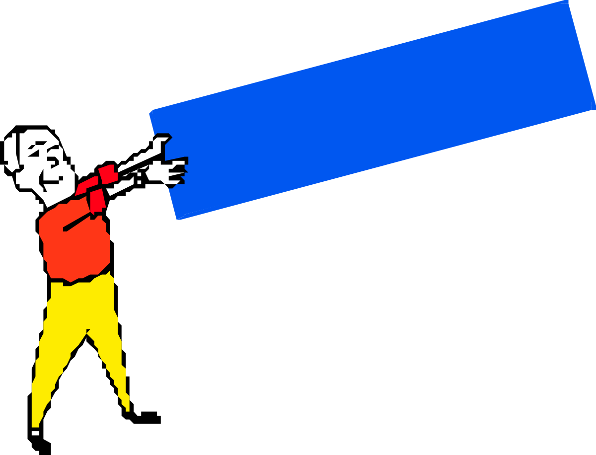 Colorful Borders with a Man Holding Blue and Yellow Light Clipart