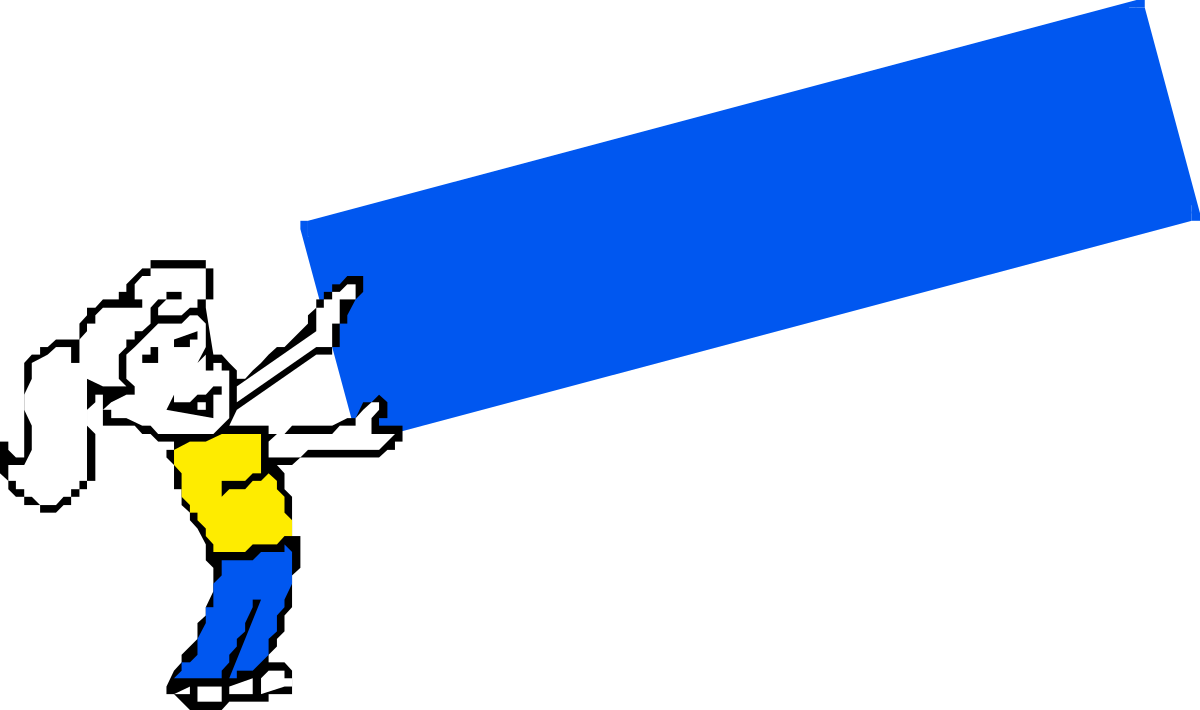 Blue Object Clipart - Person Holding Large Blue Item with Borders
