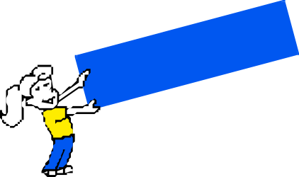 Blue Object Clipart - Person Holding Large Blue Item with Borders