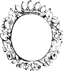Black and White Circle with Surrounding Objects Clipart - Versatile SVG Design