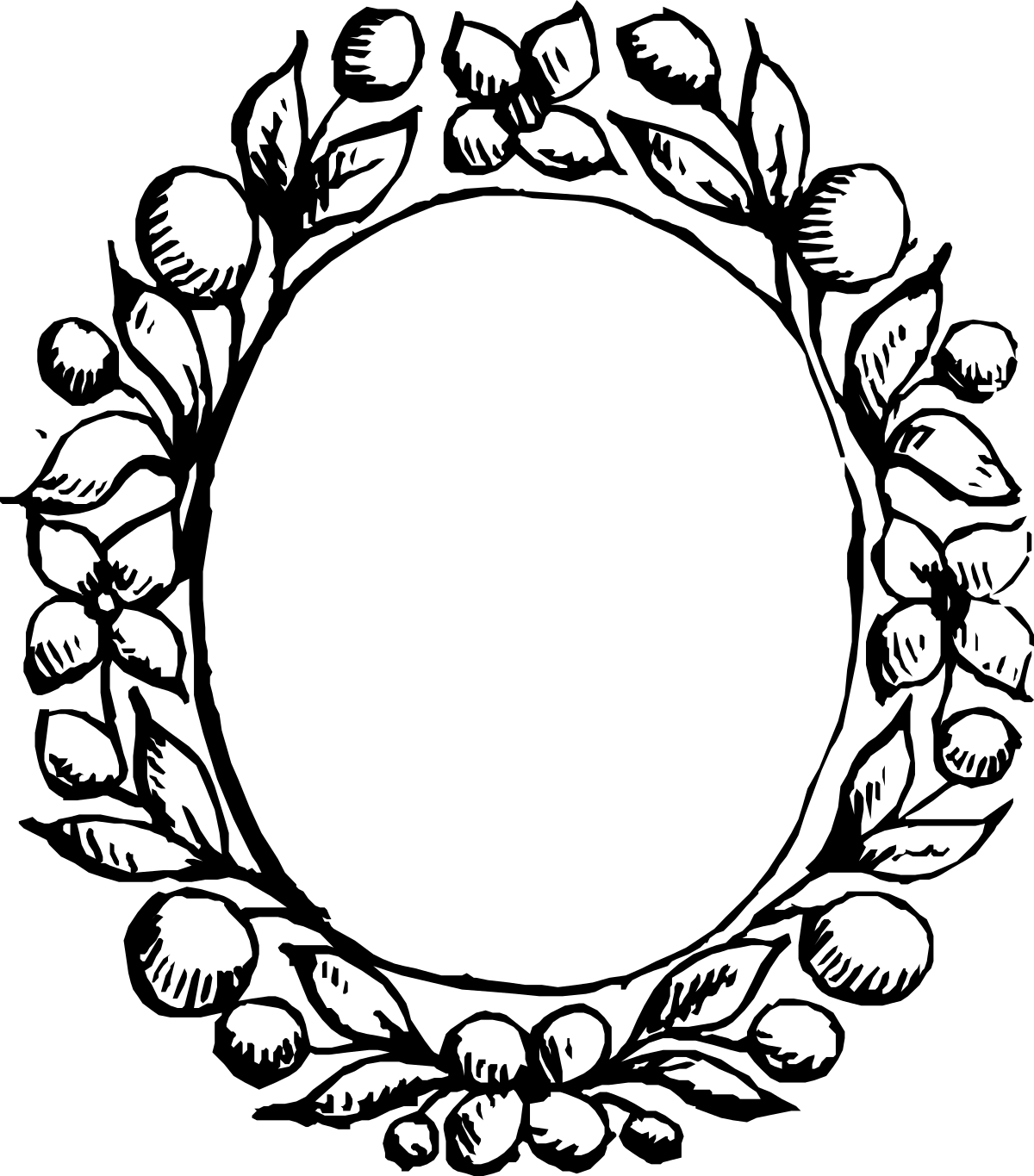 Circle of Hands and Plants - Vibrant Borders Clipart