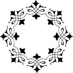 Black and White Circular Frame with Bows Clipart - Elegant Borders for Design