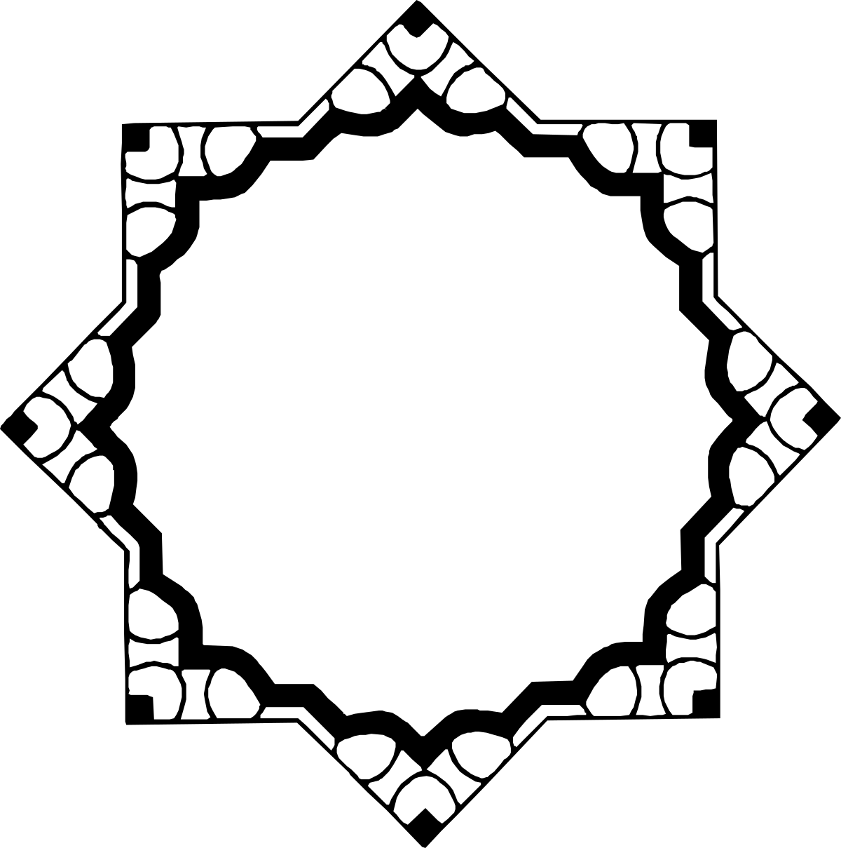 Black and White Circular Pattern Clipart  Elegant Borders and Backgrounds
