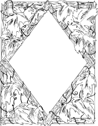 Borders with Leaves and Branches - Elegant Square Frame Clipart