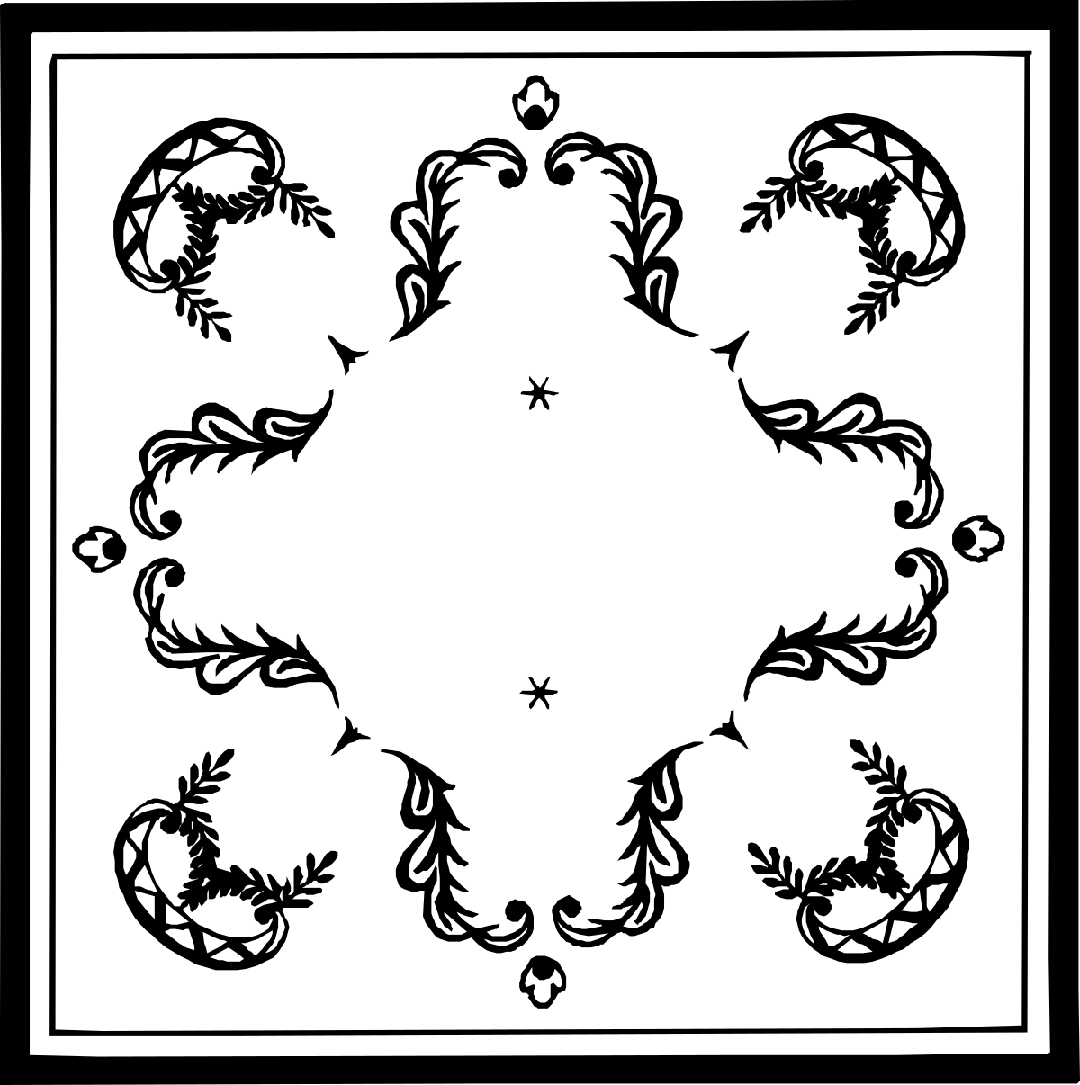 Floral Design Square Frame Clipart - Elegant Borders for Creative Projects