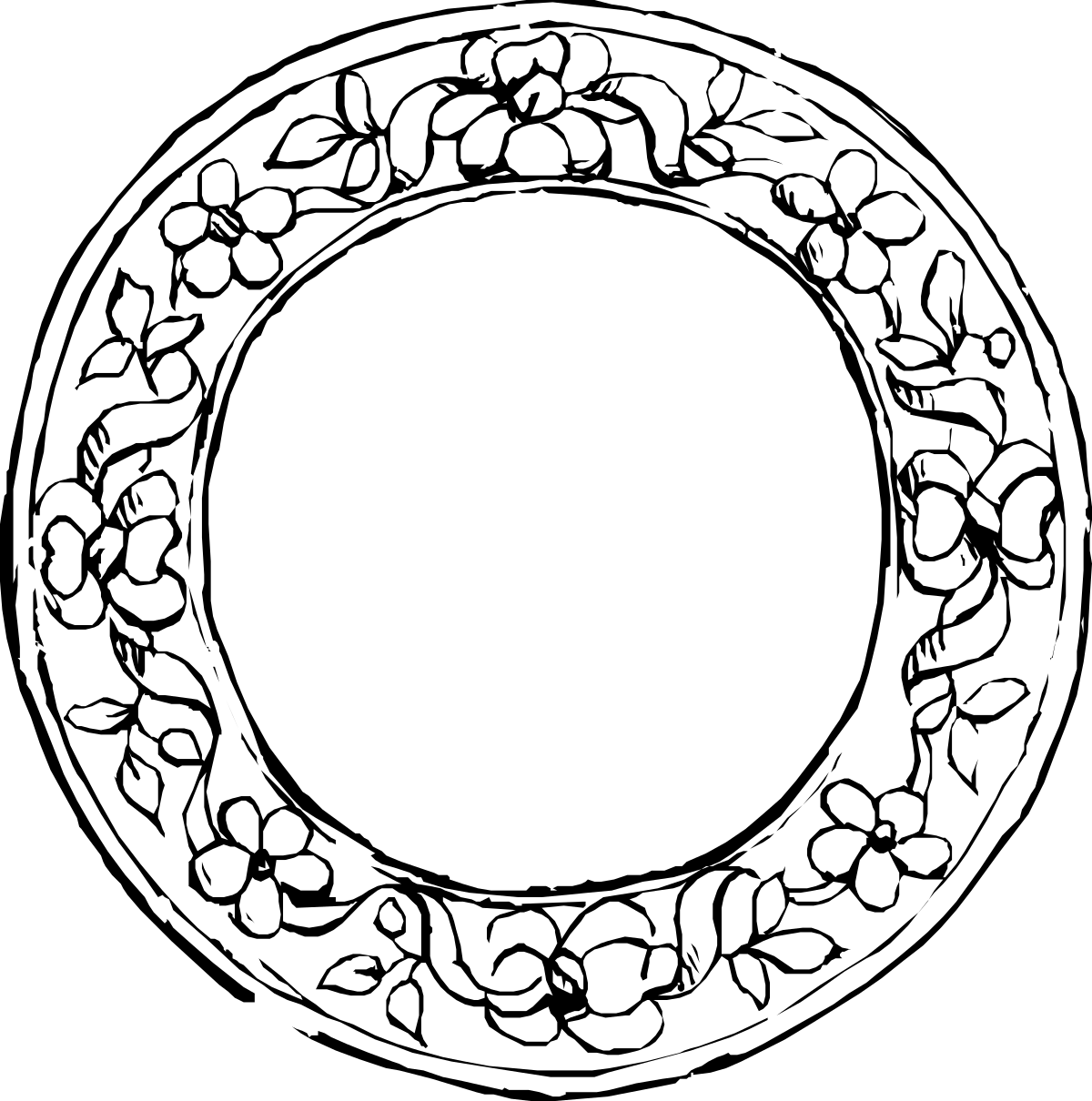 Circle Clipart with Leaves and Petals - Beautiful Borders for Nature Designs