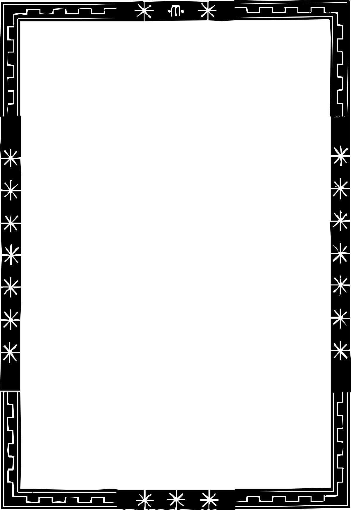 Square Shape Black and White Floor Plan Clipart - Versatile Border and Frame Design