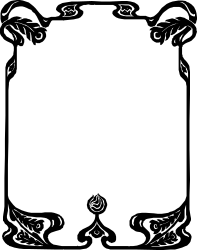 Floral Design Black and White Frame Clipart for Elegant Borders