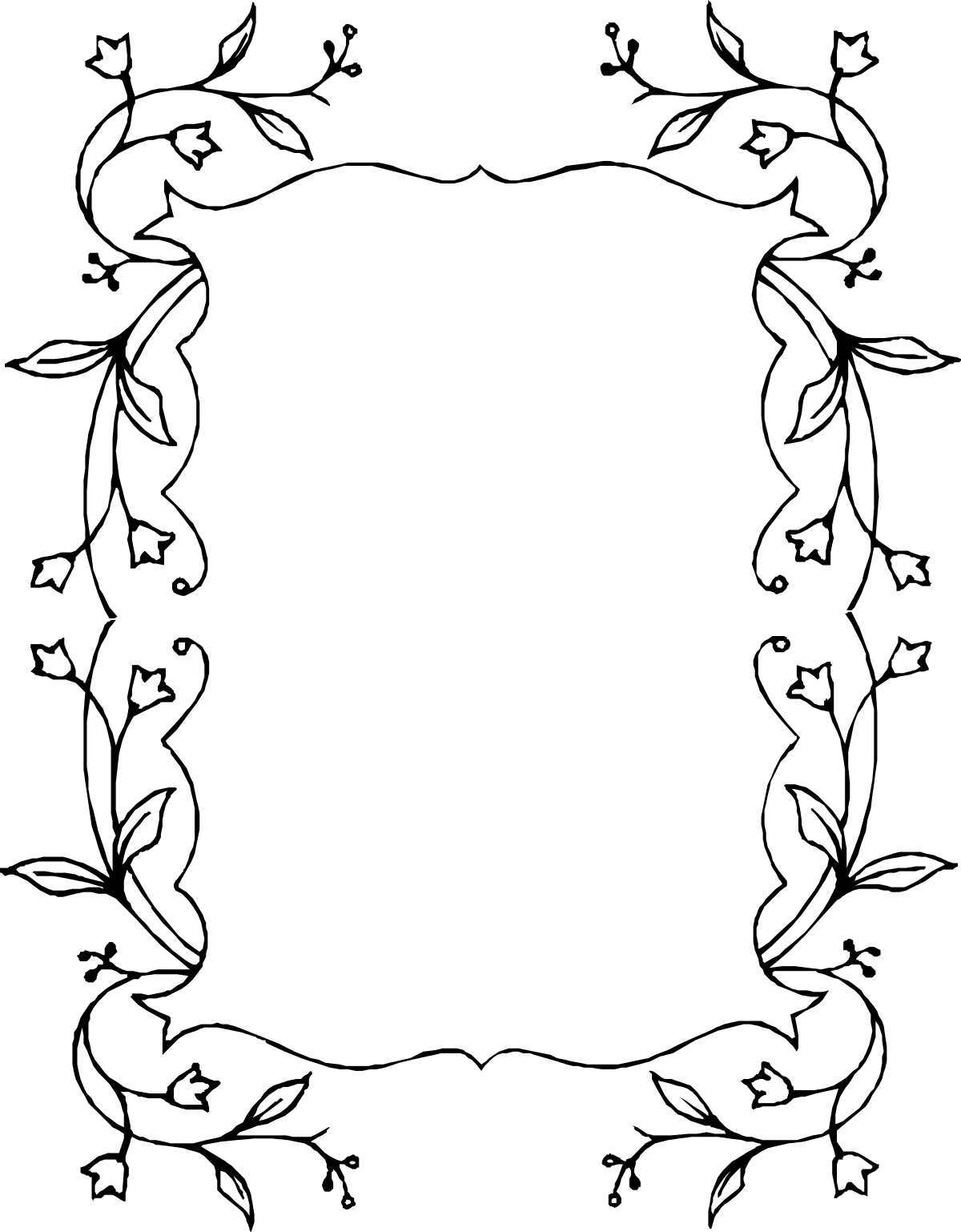 Black and White Leaf Frame Clipart - Elegant Borders for Nature Designs
