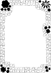 Elegant Square Frame with Borders and Plants - Clipart Design