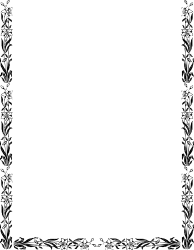 Elegant Floral Frame Border Clipart - Black and White Design