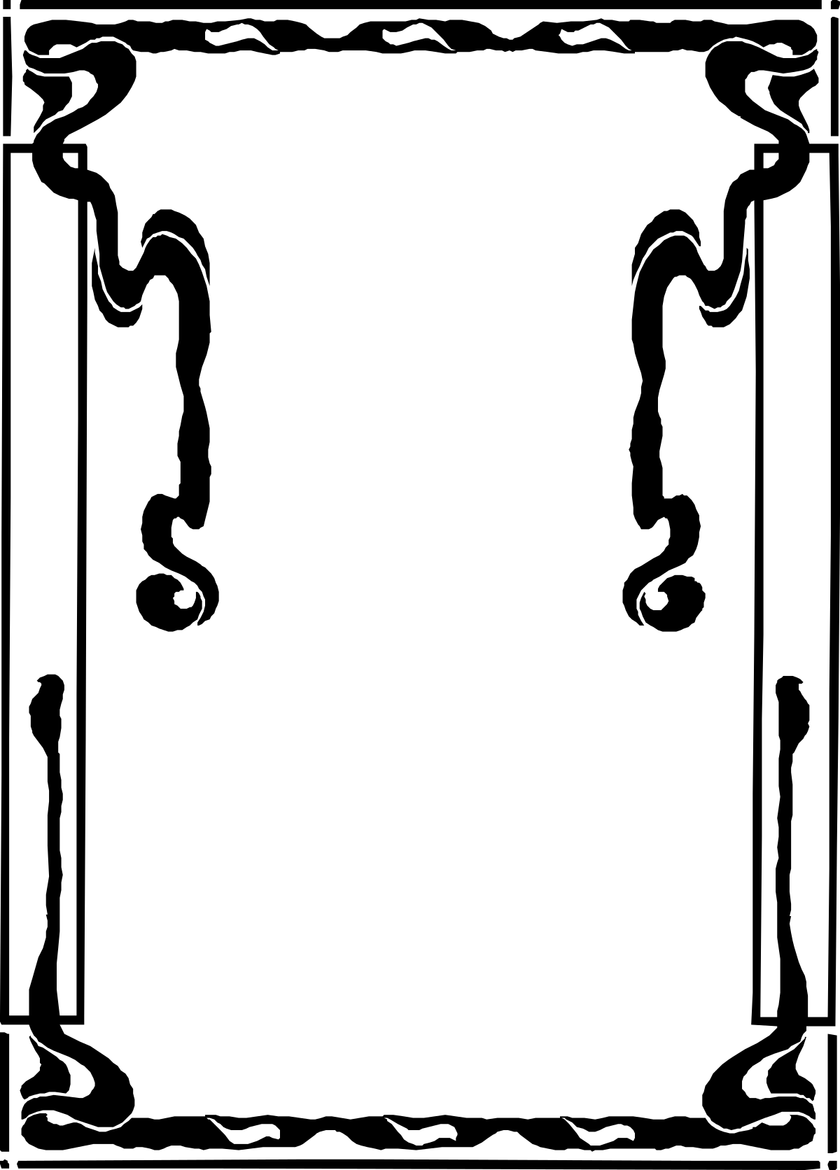 Silhouette Door Clipart - Elegant Black and White Frames and Borders