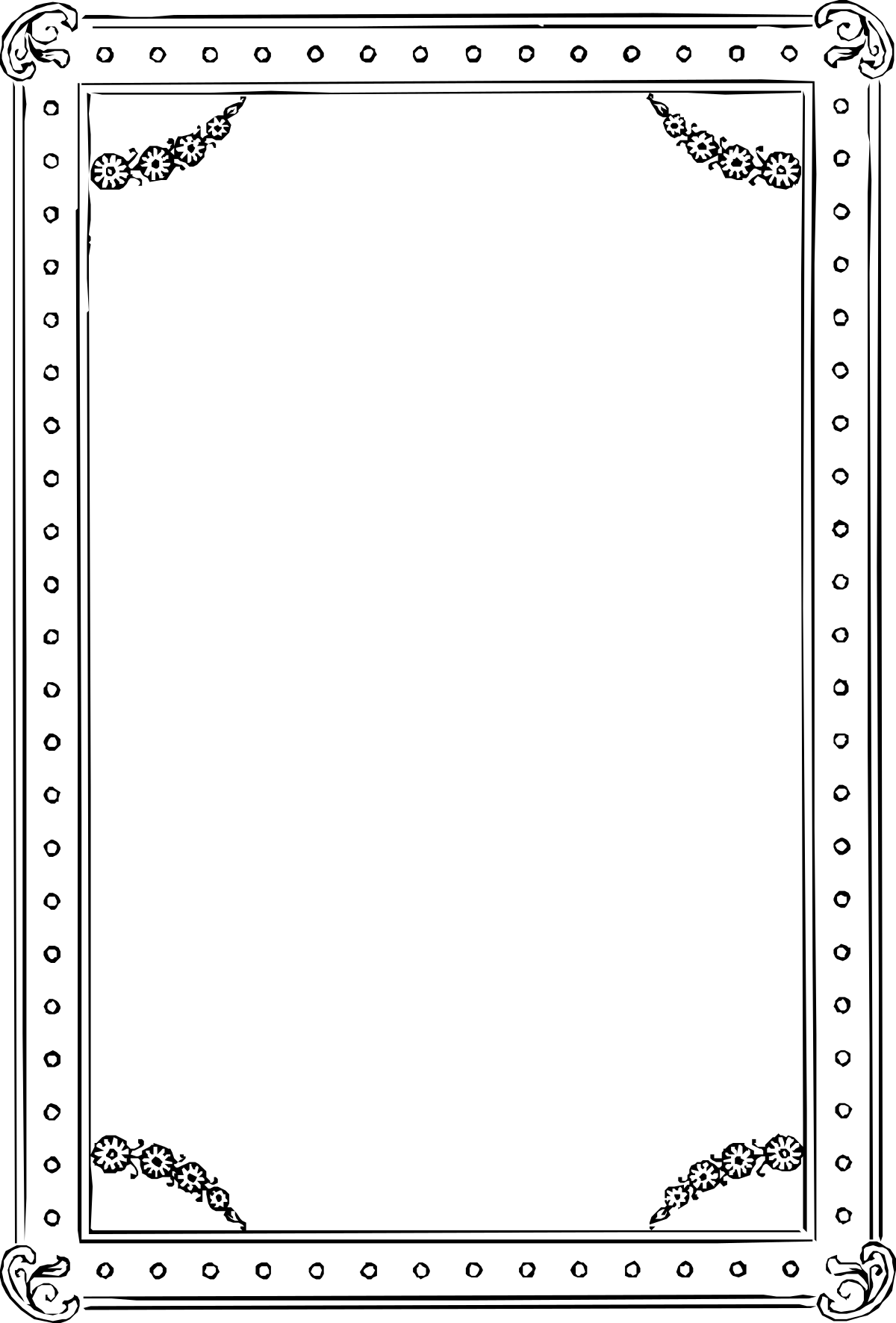 a black and white frame with snowflakes clip art png transparent Black and White Snowflakes Frame Clipart - Elegant Borders for Creative Designs