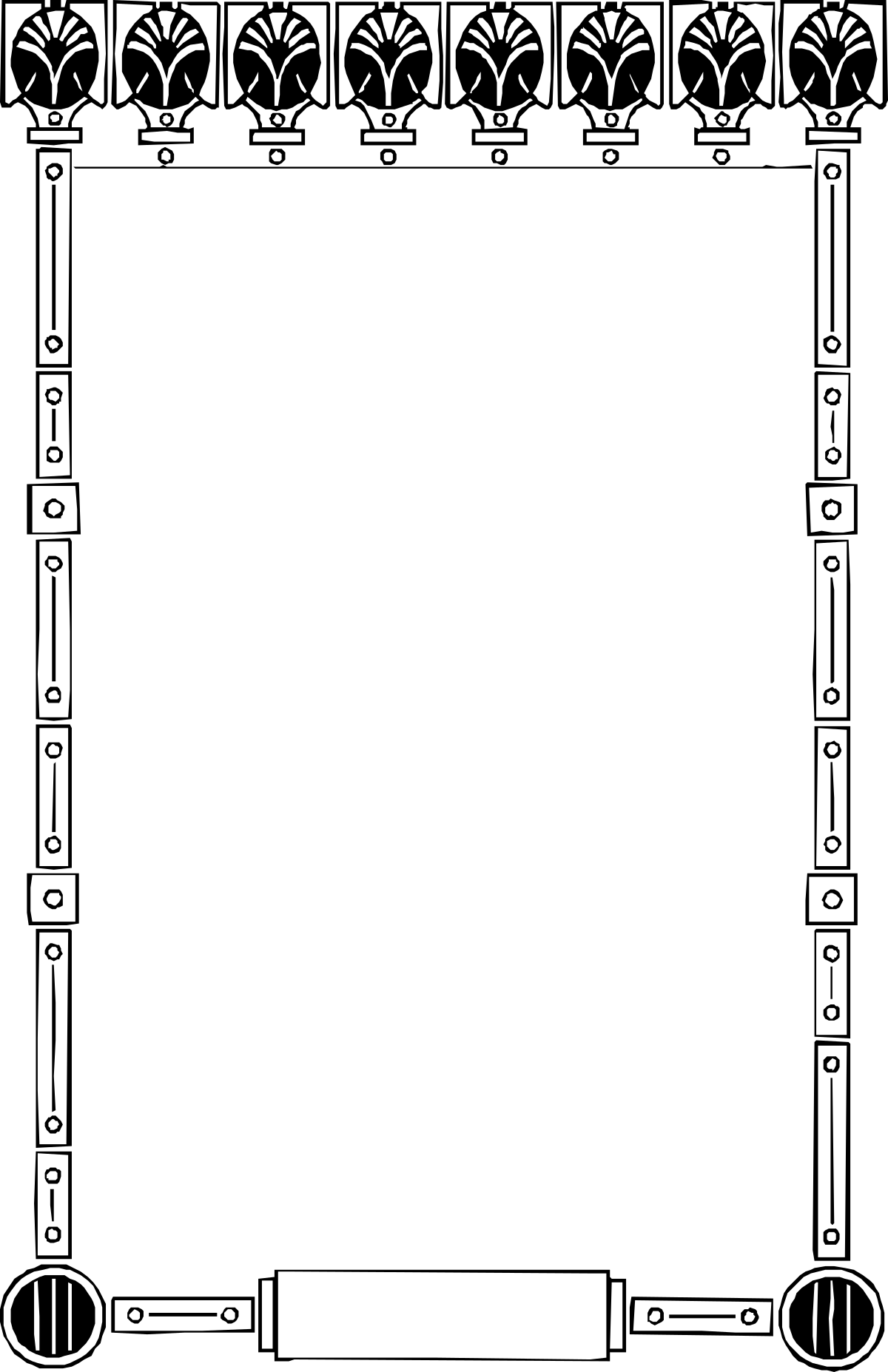 Black and White Frame Clipart with Unique Patterns for Custom Designs