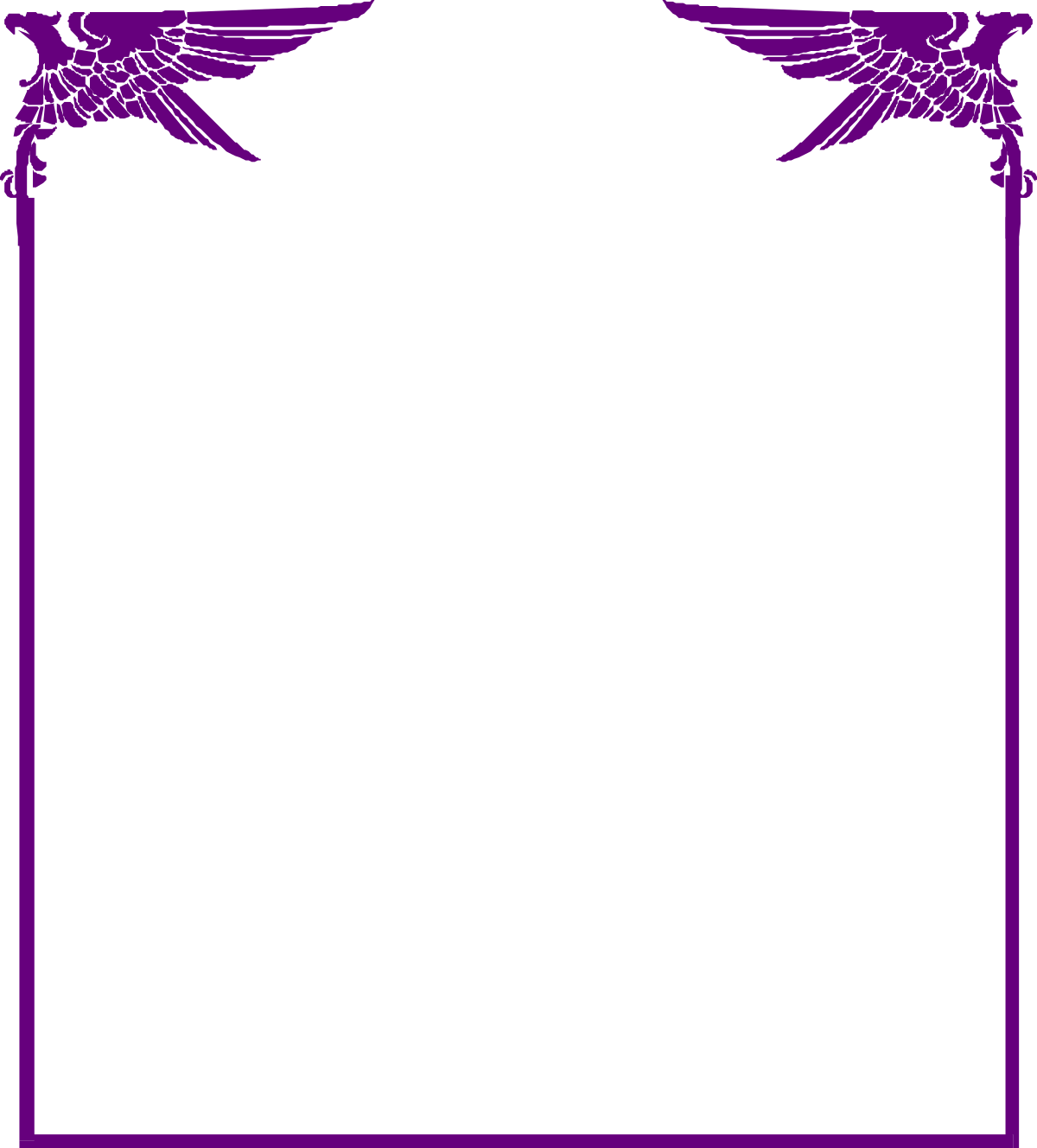 Purple Frame with Wings Clipart - Perfect for Animal Borders