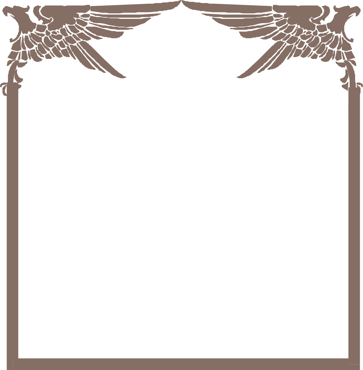 Angel Wings Brown Frame Clipart - Perfect for Animal Themes