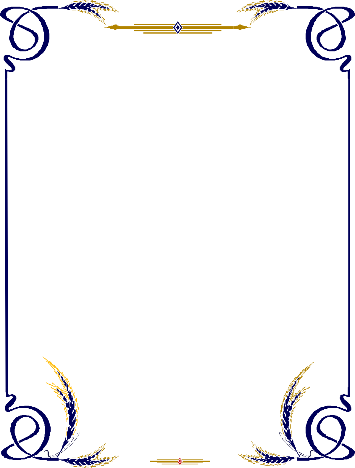 a blue frame with a gold border clip art png transparent Elegant Blue Frame with Golden Border Clipart for Floral Designs