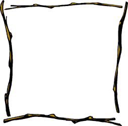 Black and Yellow Square Frame Clipart with Borders and Plants