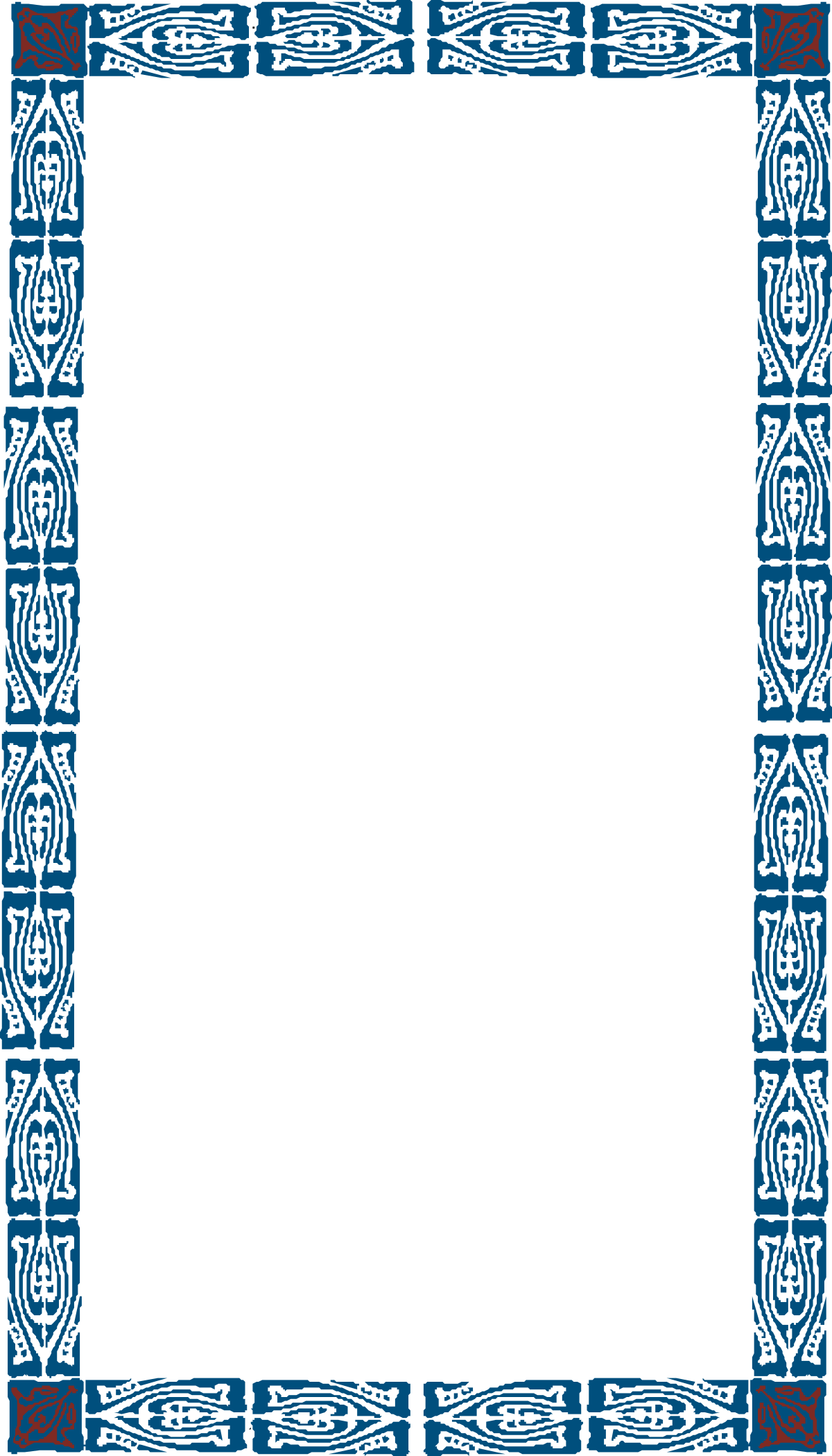 Blue and Black Decorative Frame Clipart for Creative Projects