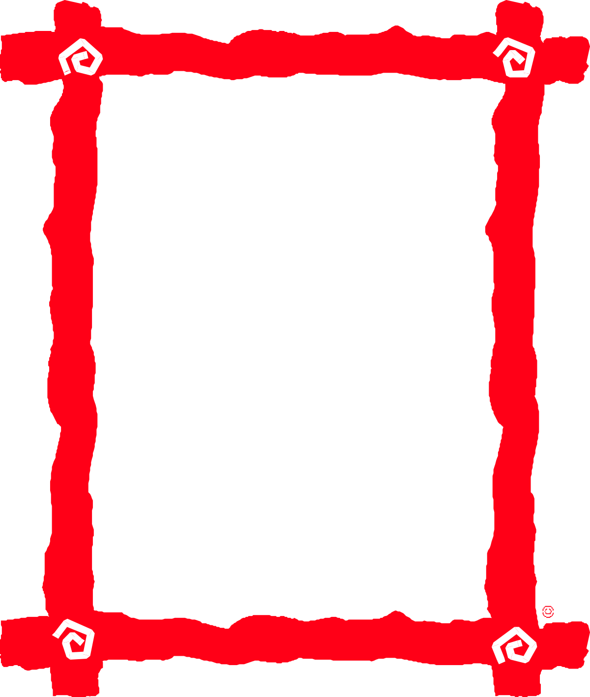 Red Frame with White Border Clipart - Stylish Decorative Borders and Frames