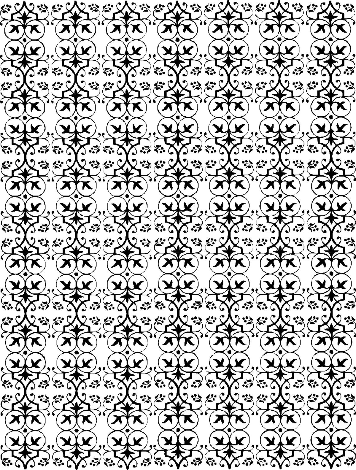 Stylish Black and White Floral Pattern Clipart - Elegant Borders