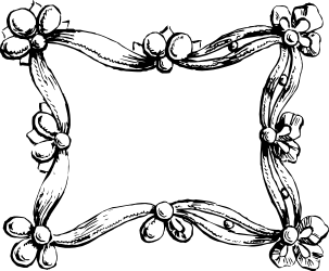Floral Design Black and White Frame Clipart for Creative Borders