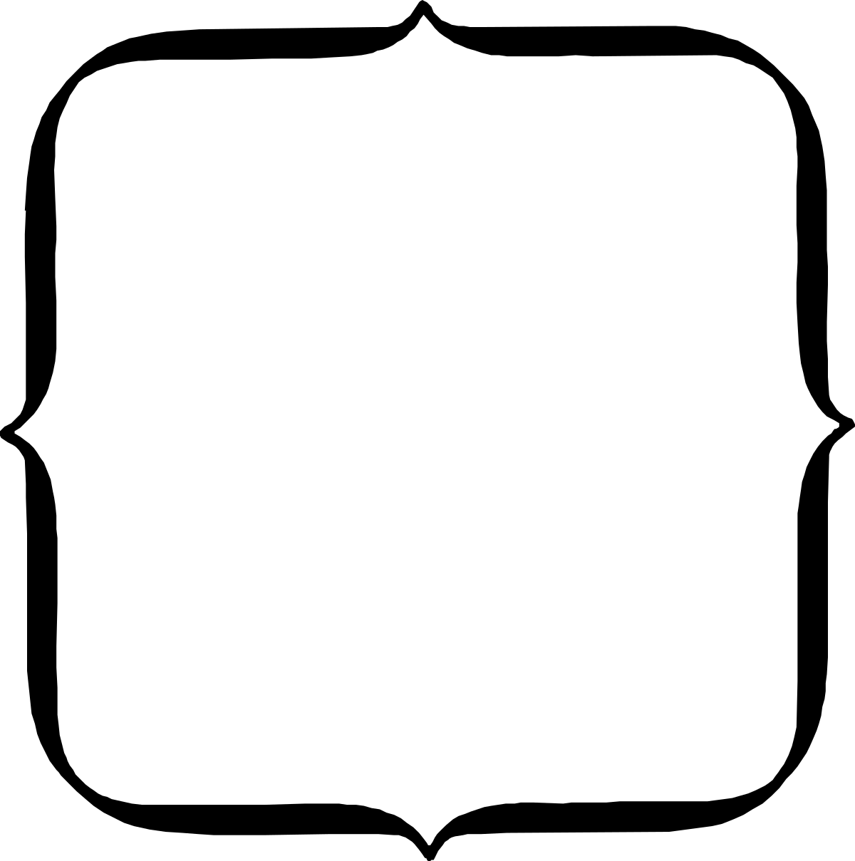 Elegant Black Border White Square Frame Clipart for Business Designs