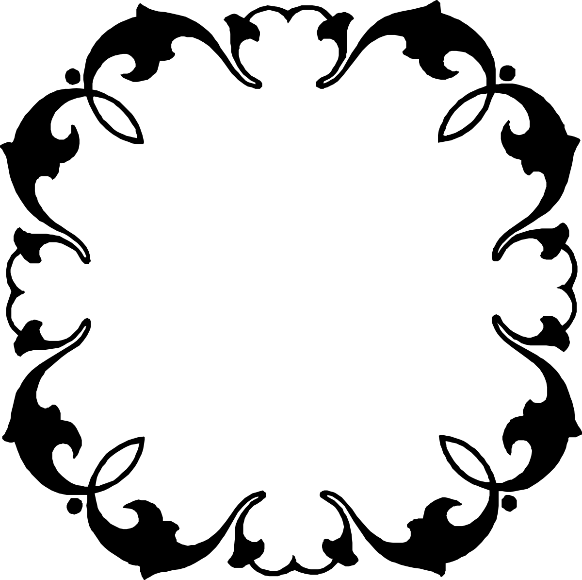 a white circle with a black background clip art png transparent Borders and Plants: Elegant White Circle Clipart on Black Background