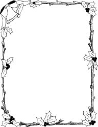 Black and White Frame with Holly Leaves Clipart for Elegant Borders